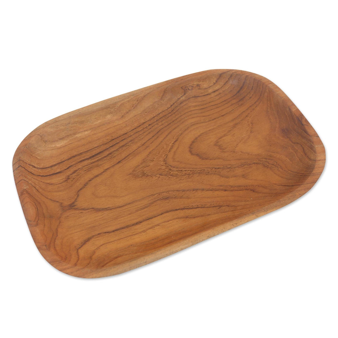 Artisan Crafted Teak Wood Platter from Bali - From Me to You