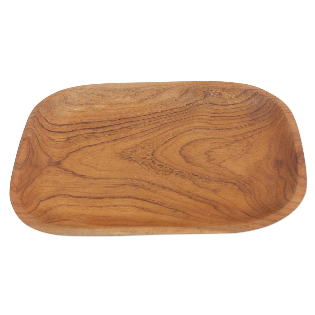 Artisan Crafted Teak Wood Platter from Bali - From Me to You