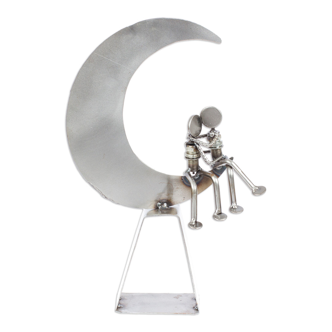 Eco-Friendly Recycled Metal Sculpture - Romance by Moonlight