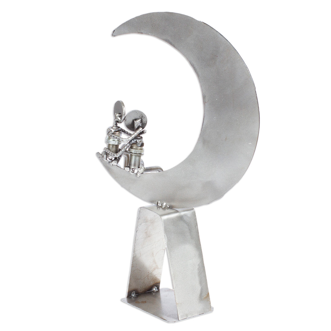 Eco-Friendly Recycled Metal Sculpture - Romance by Moonlight