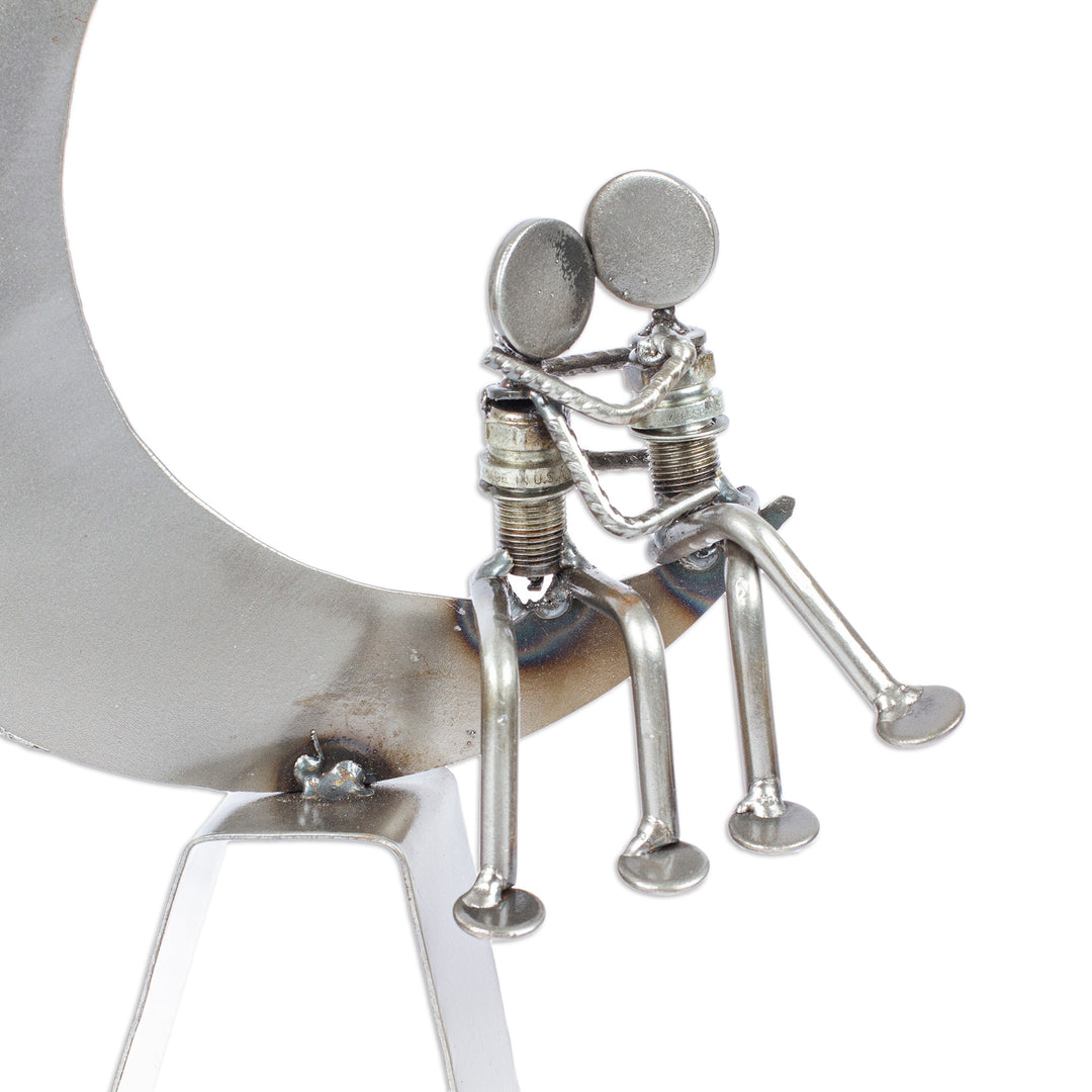 Eco-Friendly Recycled Metal Sculpture - Romance by Moonlight