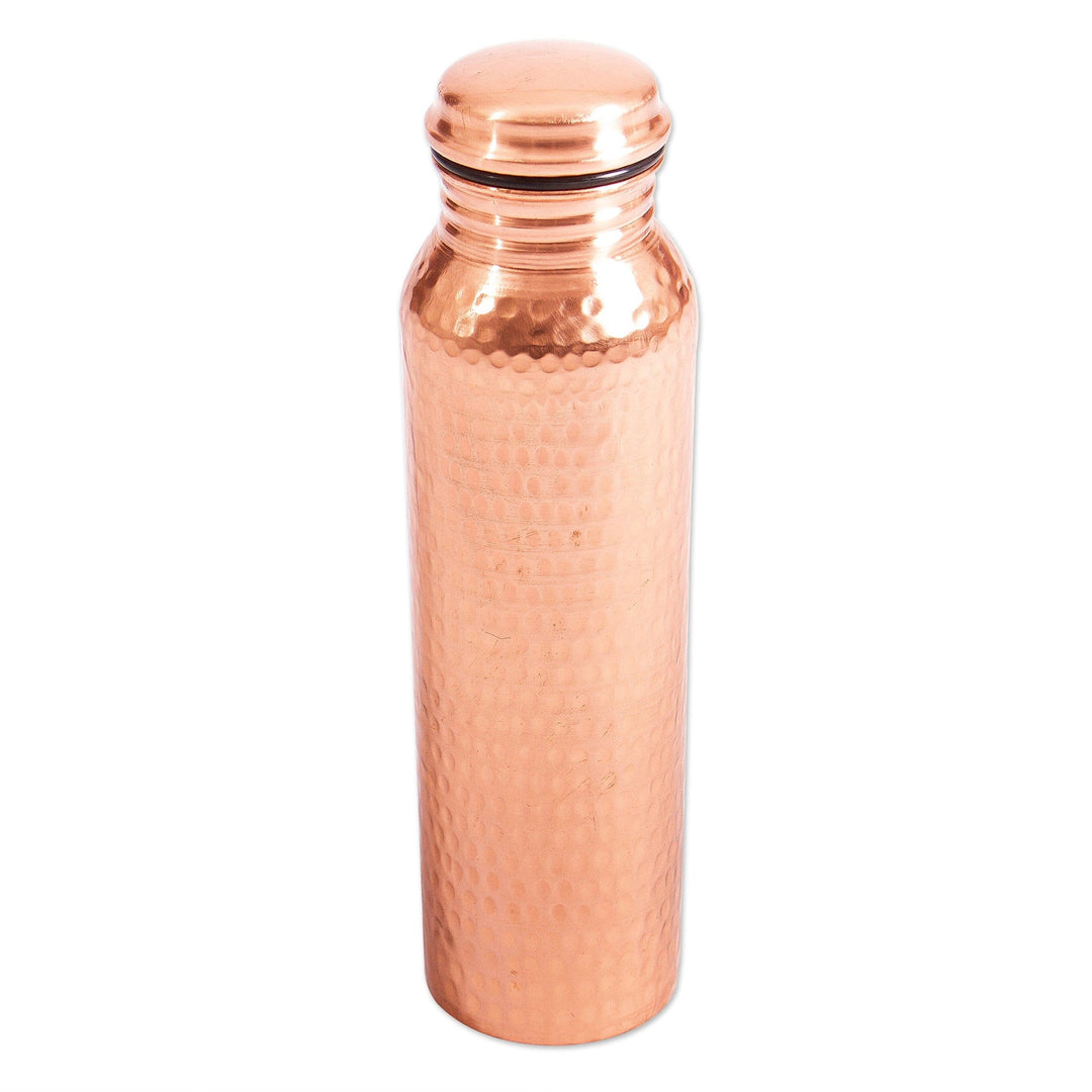 Handcrafted Mexican Copper Bottle - Gleaming Pebbles
