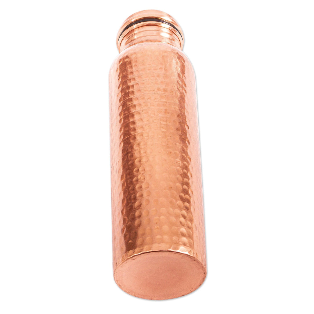 Handcrafted Mexican Copper Bottle - Gleaming Pebbles