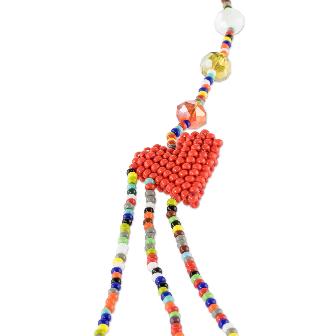 Multicolored Multistrand Beaded Necklace - Have a Heart