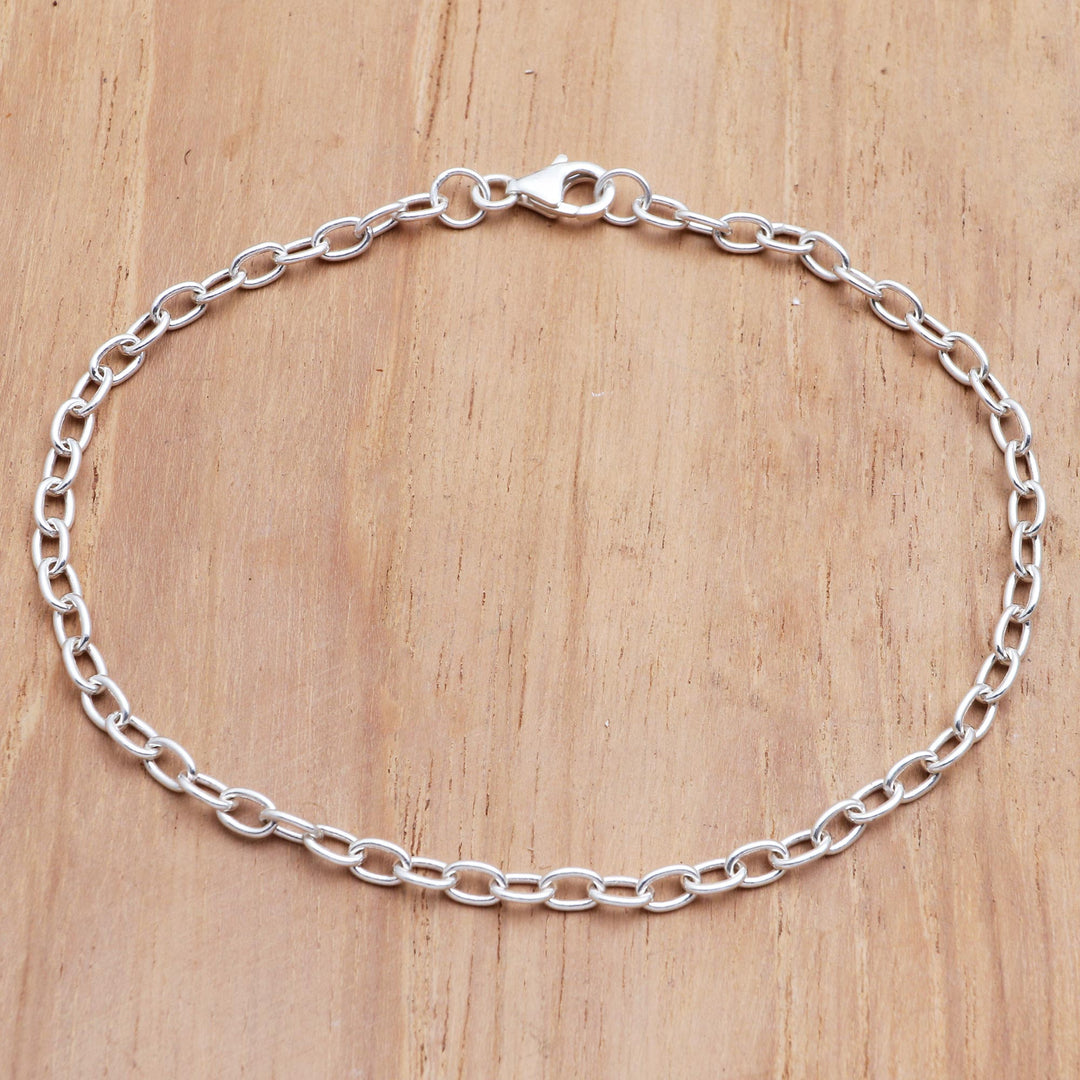 Hand Made Sterling Silver Chain Bracelet from Bali  - For Your Birthday