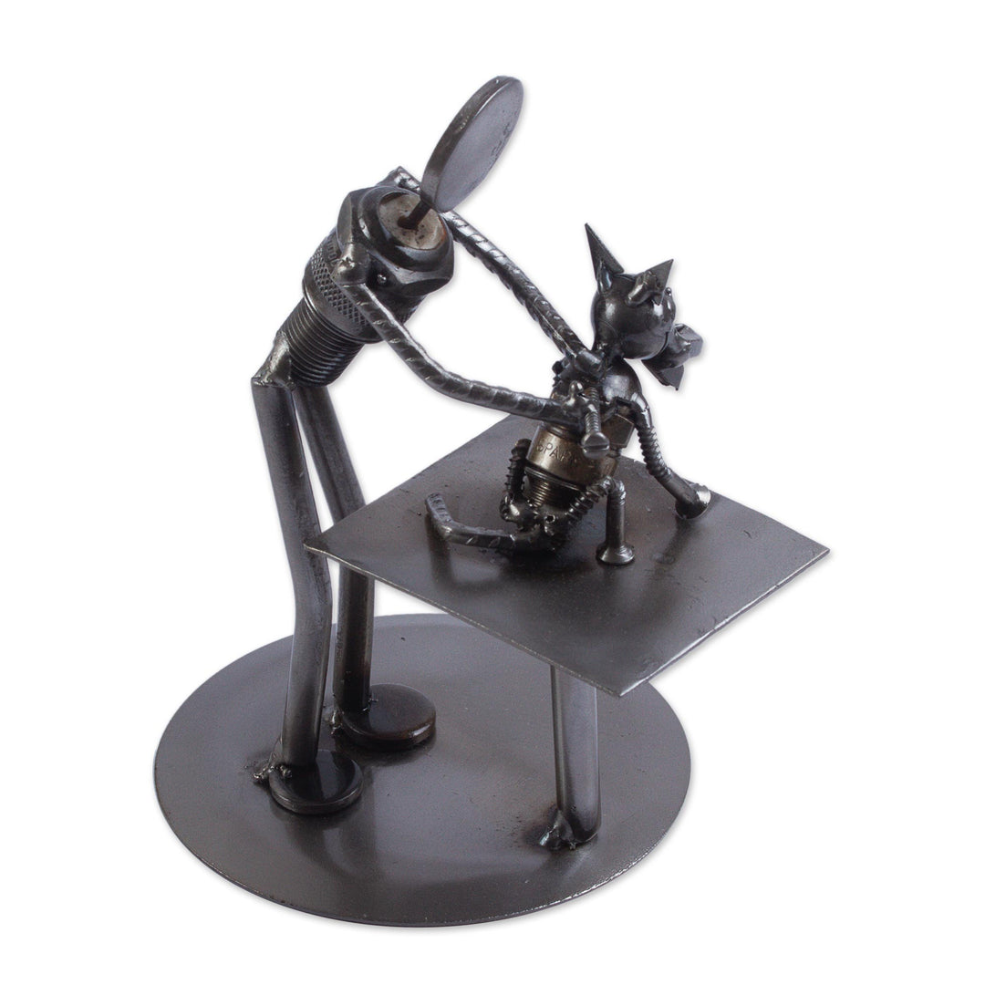 Unique Recycled Auto Parts Veterinarian Sculpture - Rustic Veterinarian