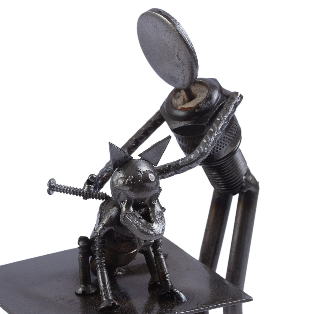 Unique Recycled Auto Parts Veterinarian Sculpture - Rustic Veterinarian