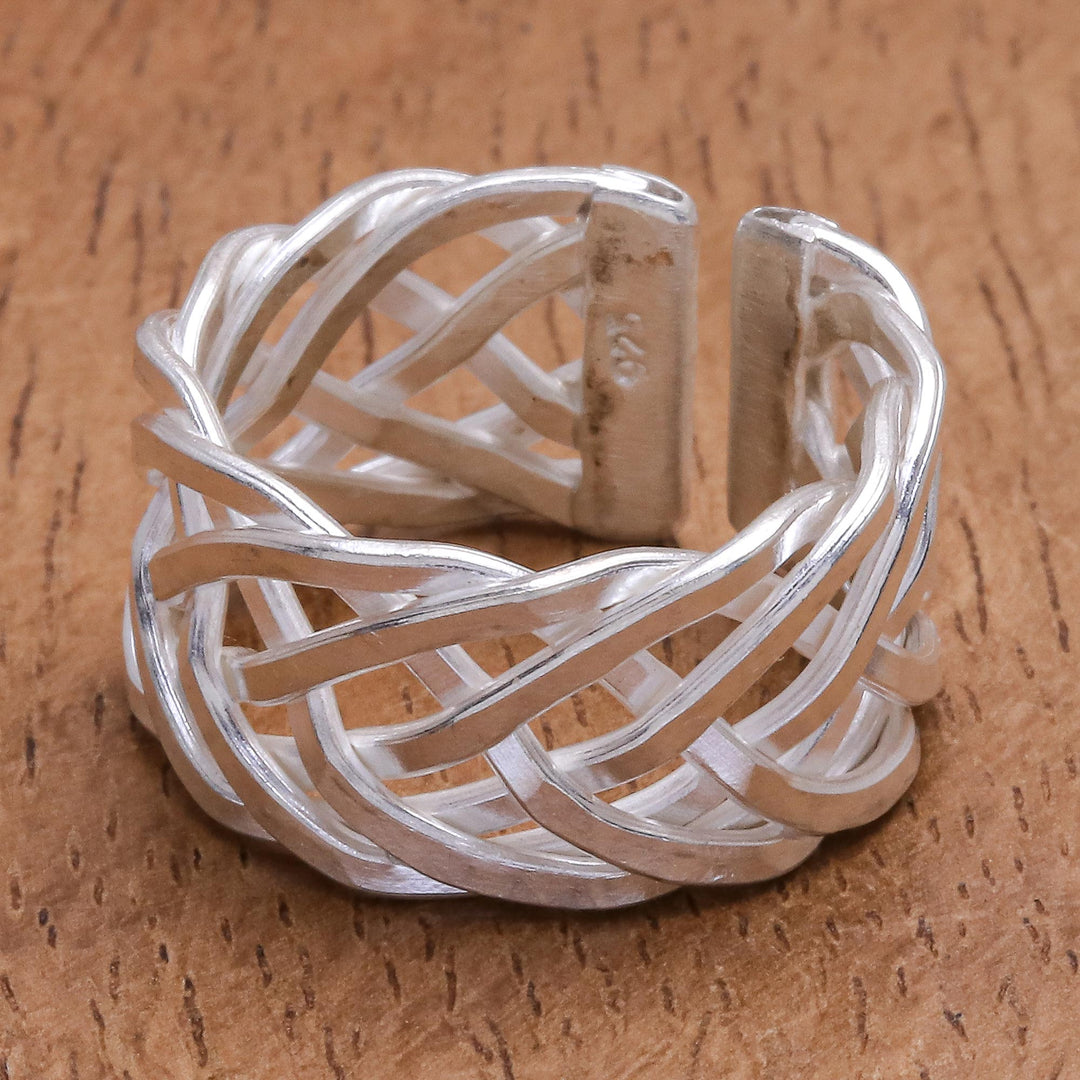 Handmade Sterling Silver Woven Band Ring - Every Breath