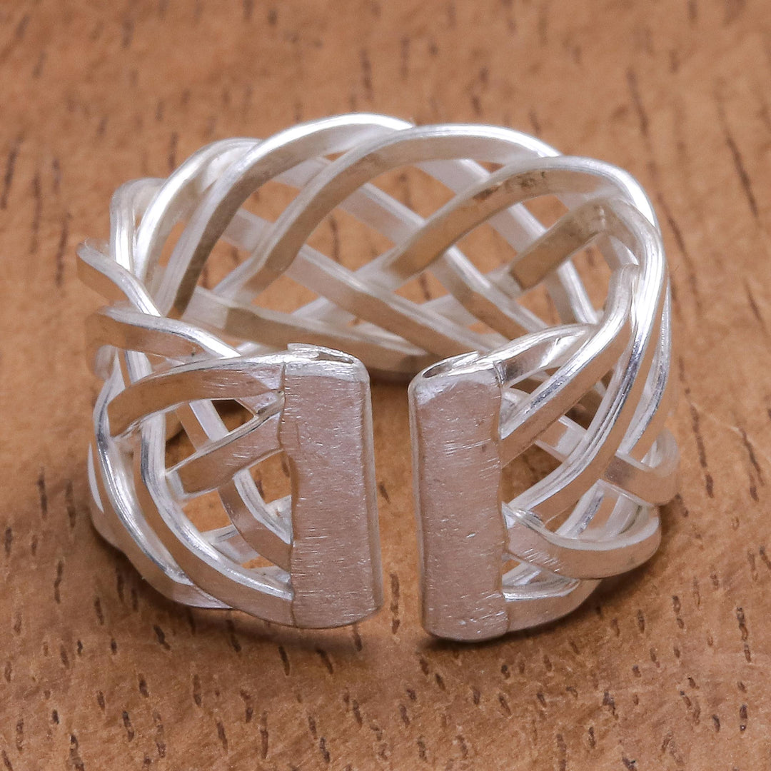 Handmade Sterling Silver Woven Band Ring - Every Breath