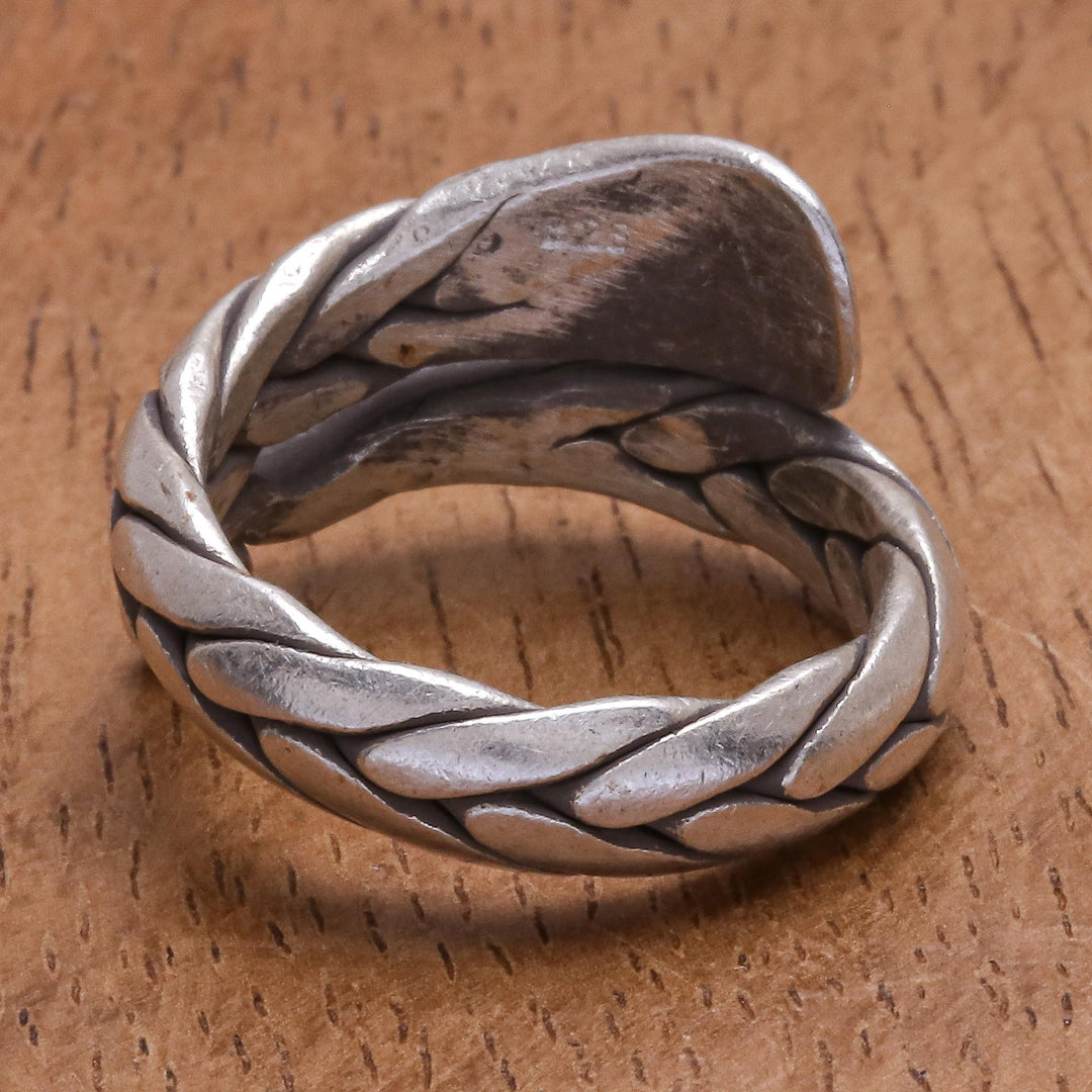 Oxidized Finish Karen Silver Band Ring from Thailand - Forever Young