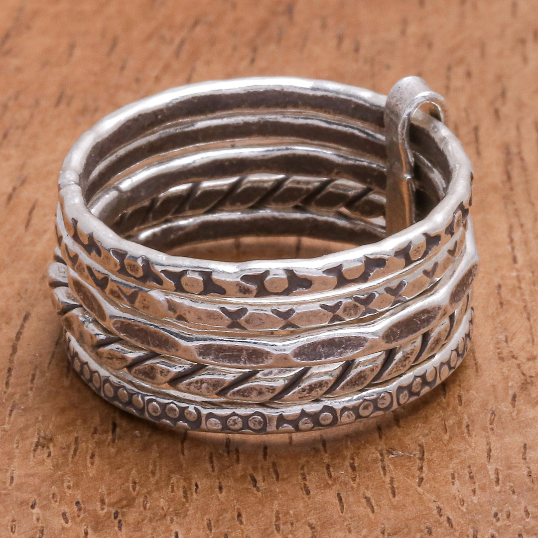 Hand Crafted Karen Silver Band Ring - On My Mind
