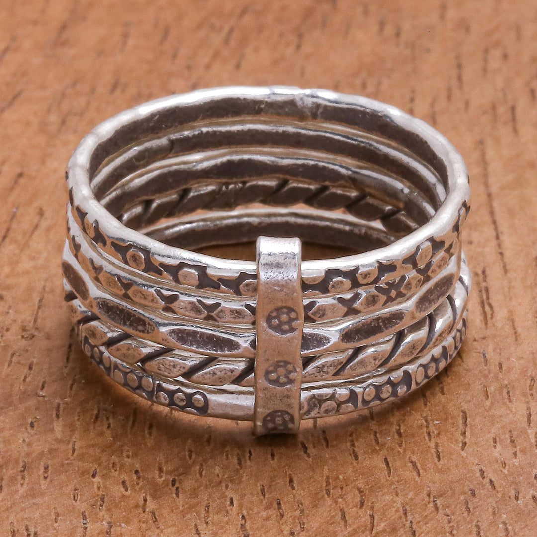 Hand Crafted Karen Silver Band Ring - On My Mind