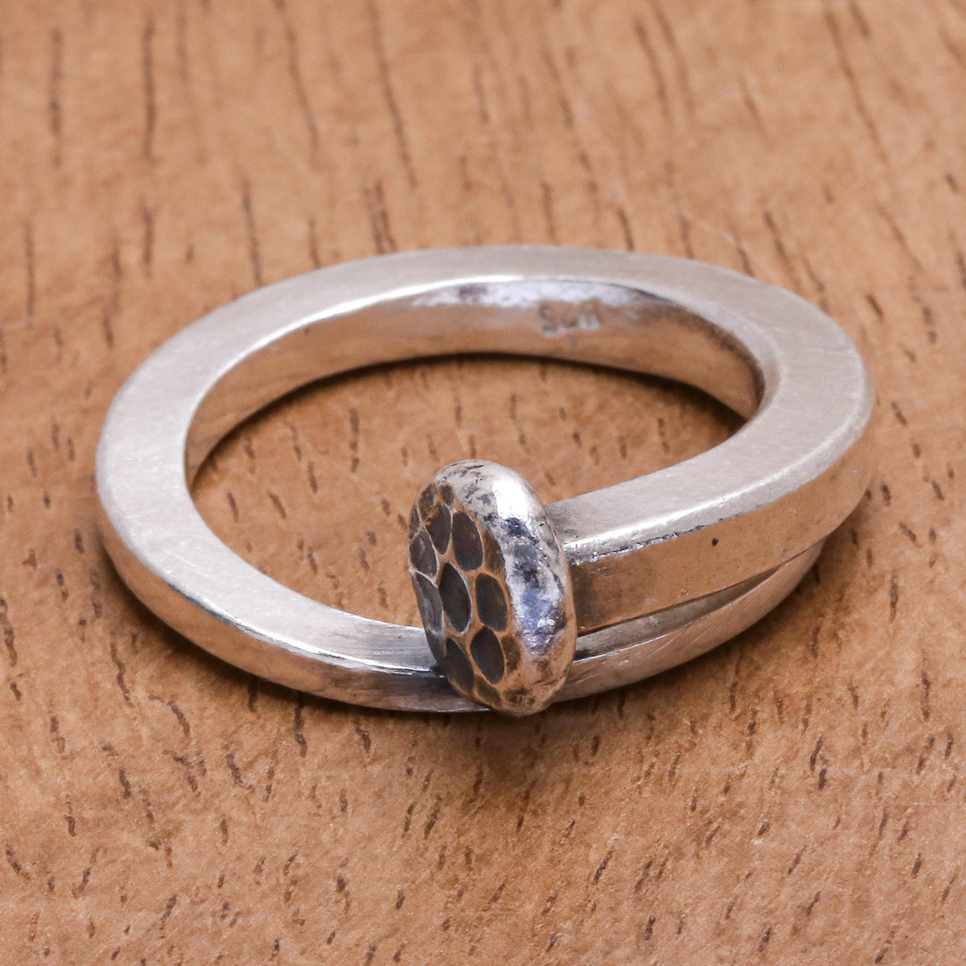 Hand Crafted Sterling Silver Cocktail Ring - Nailed It