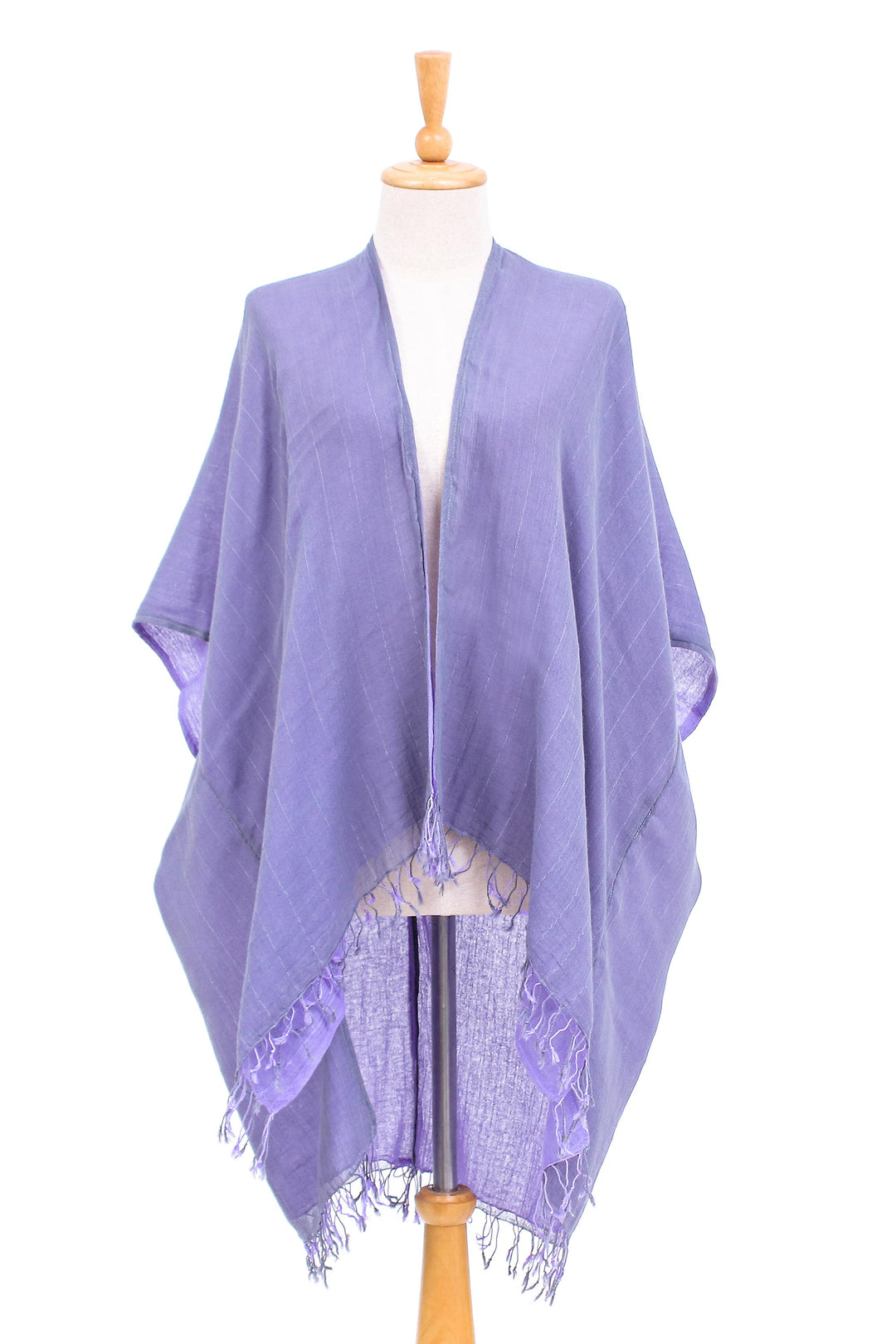 Cotton Kimono and Scarf Set from Thailand - Mild Violet