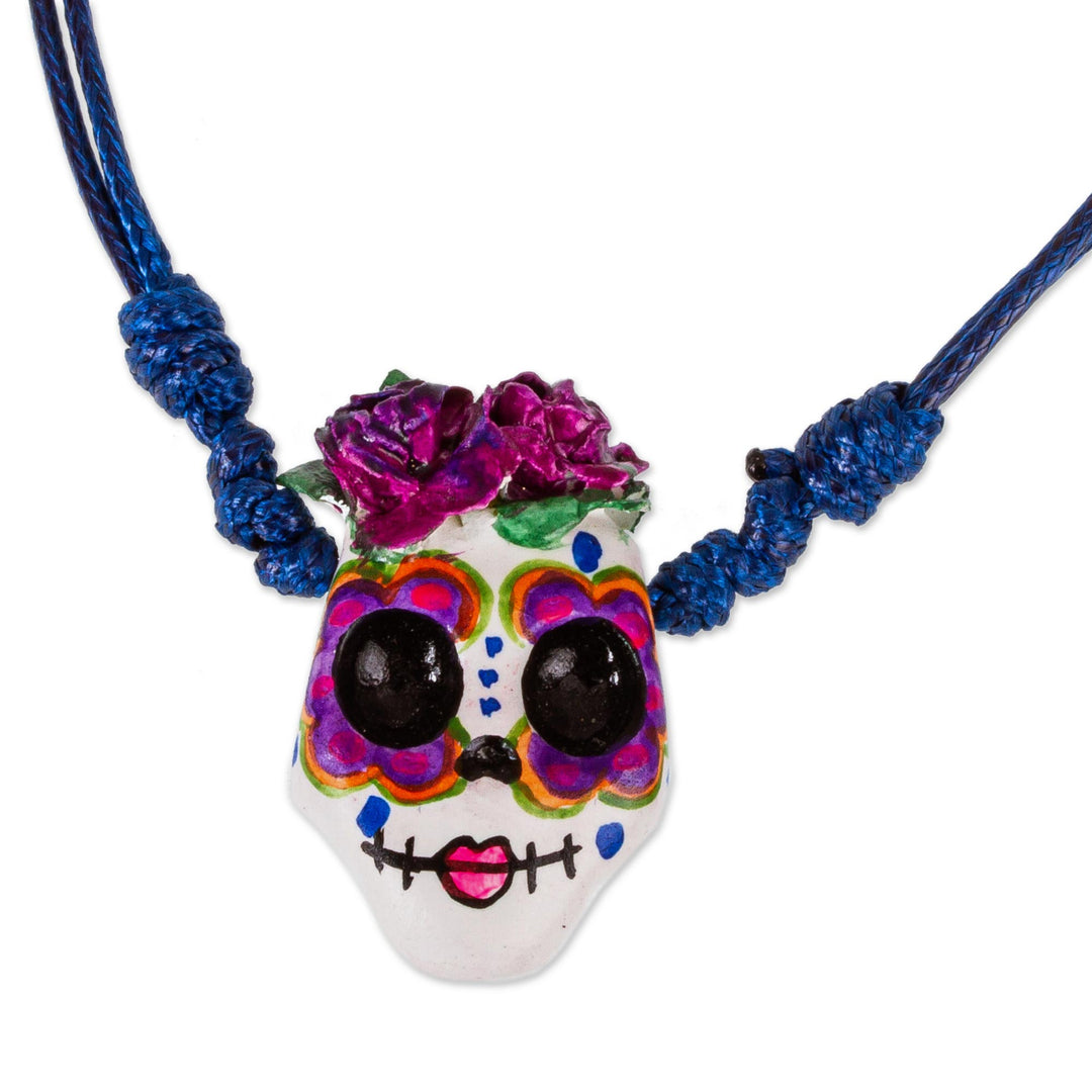 Hand Painted Catrina Necklace - Pretty Calavera