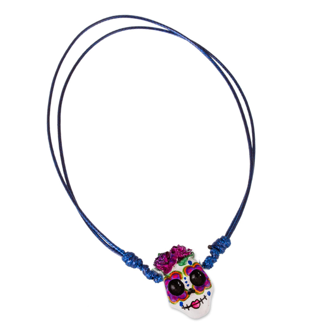Hand Painted Catrina Necklace - Pretty Calavera