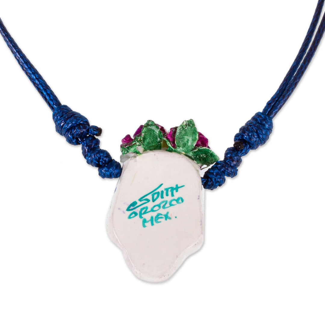 Hand Painted Catrina Necklace - Pretty Calavera