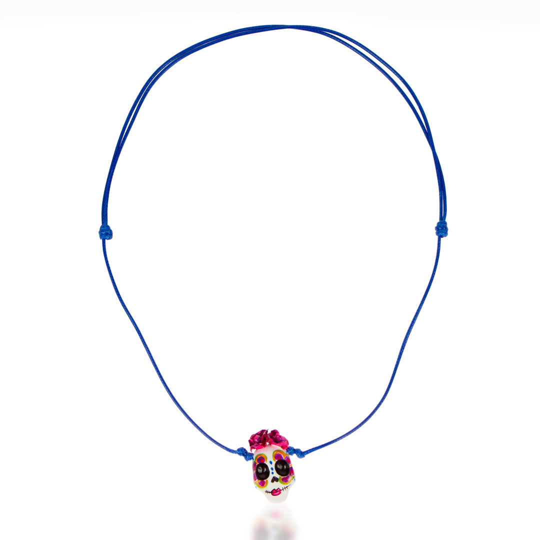Hand Painted Catrina Necklace - Pretty Calavera