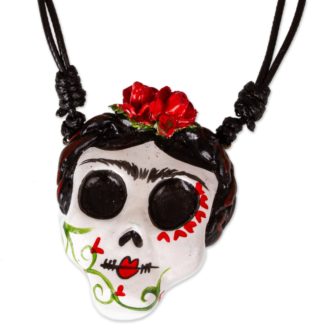 Adjustable Skull Pendant Necklace - Beautiful Catrina