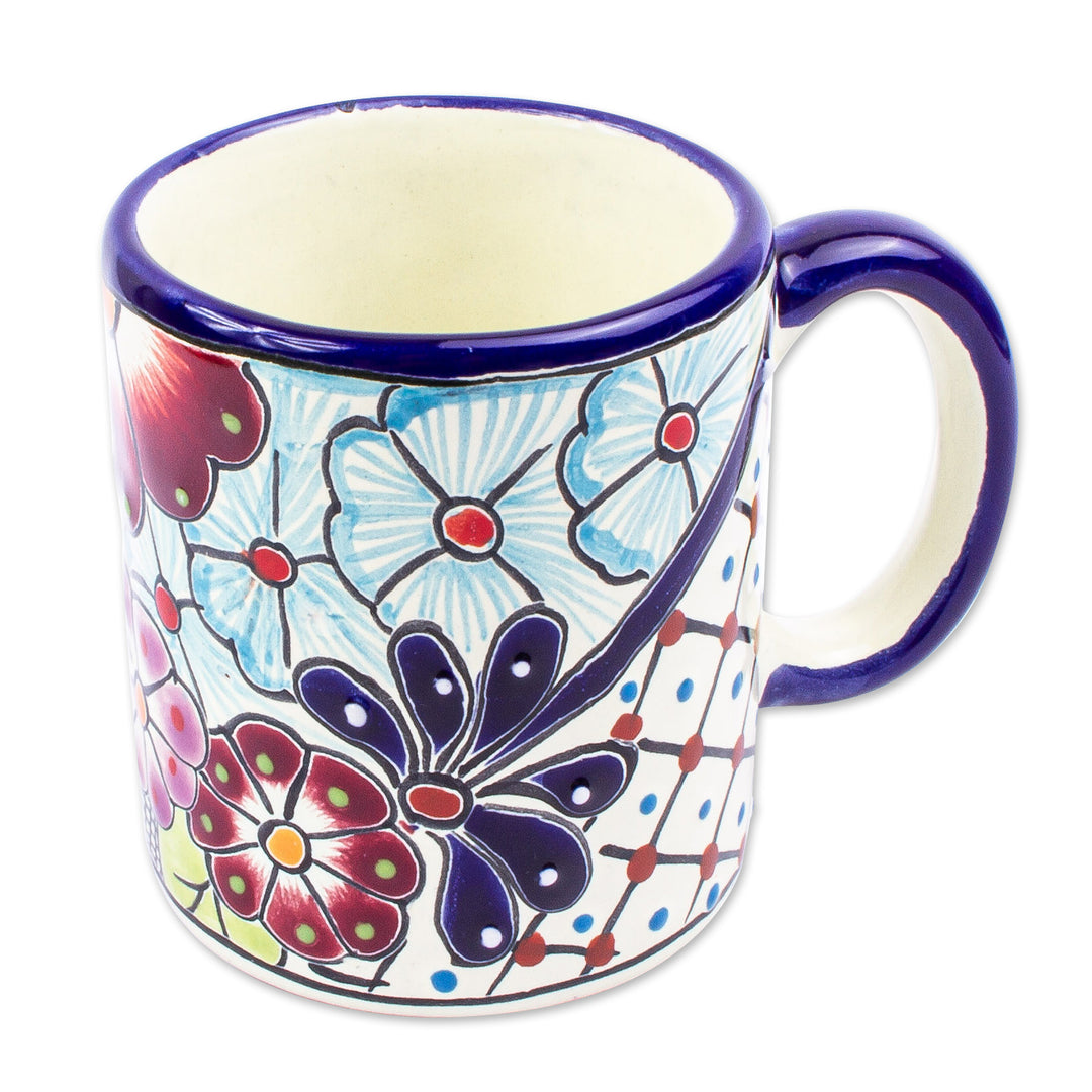 Multicolored Ceramic Mugs from Mexico (Set of 4) - Colors of Mexico