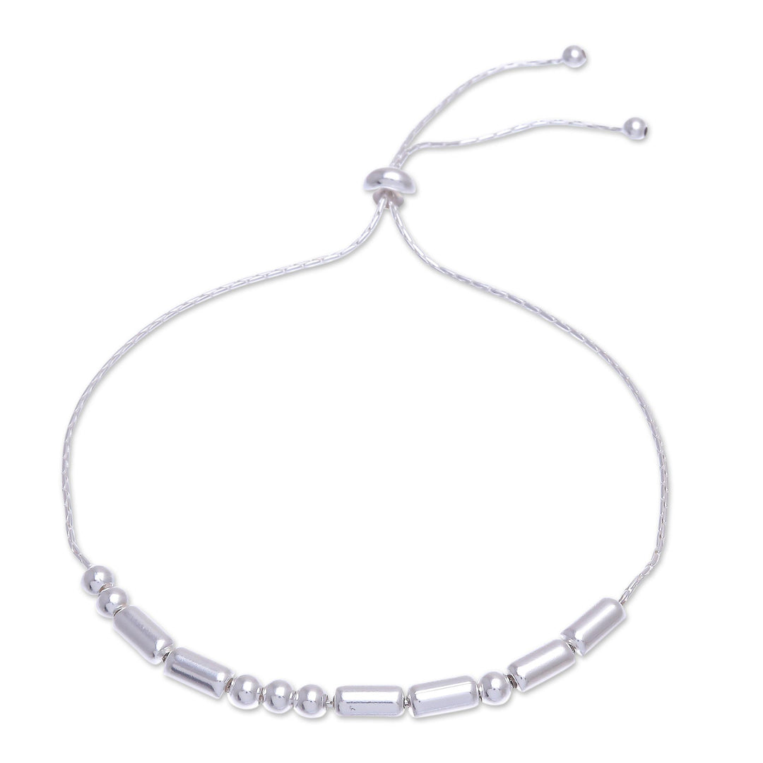 Hand Crafted Sterling Silver Morse Code Beaded Bracelet - Message of Unity