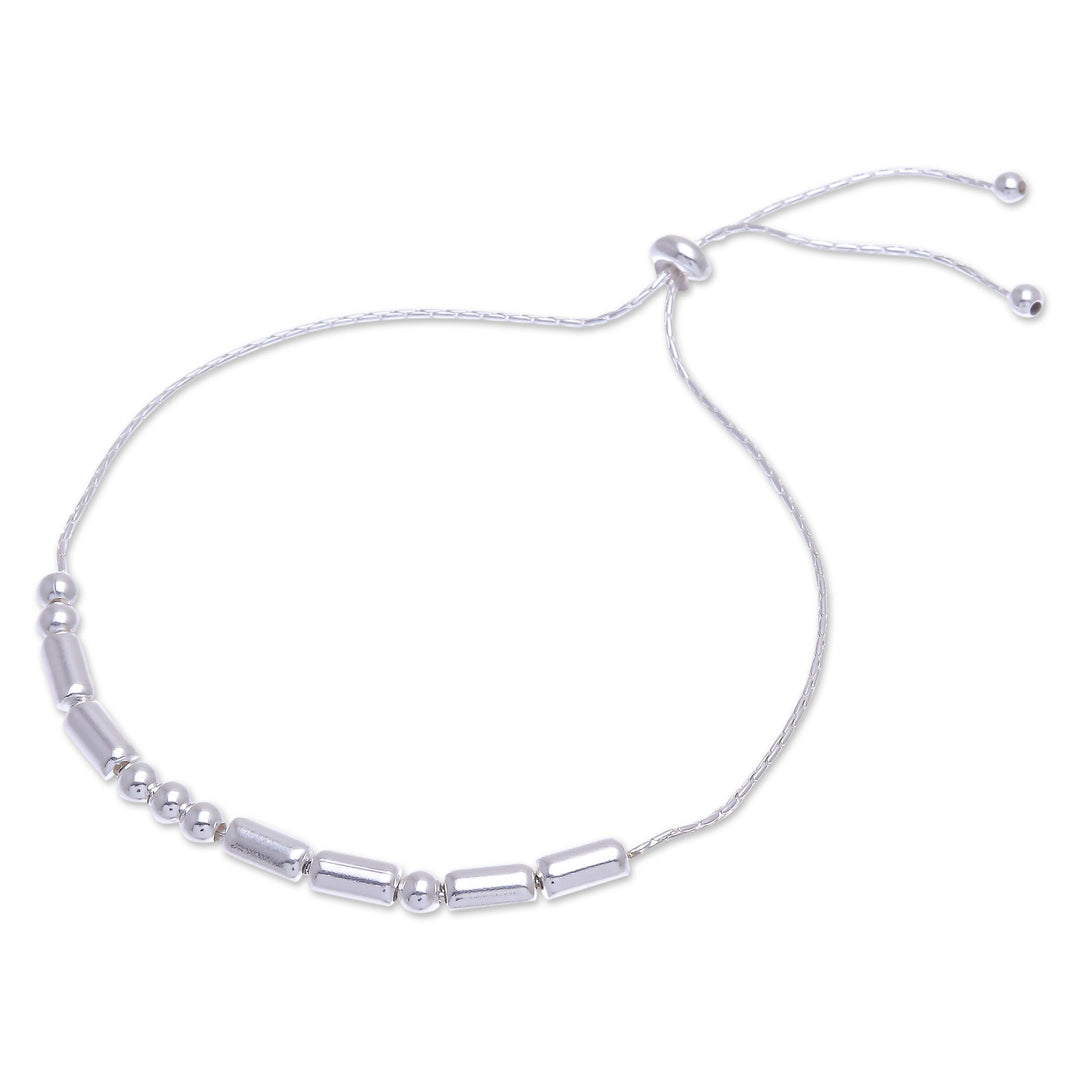 Hand Crafted Sterling Silver Morse Code Beaded Bracelet - Message of Unity