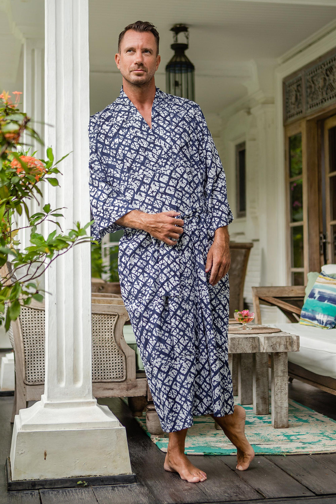 Handmade Batik Rayon Robe - Late Morning