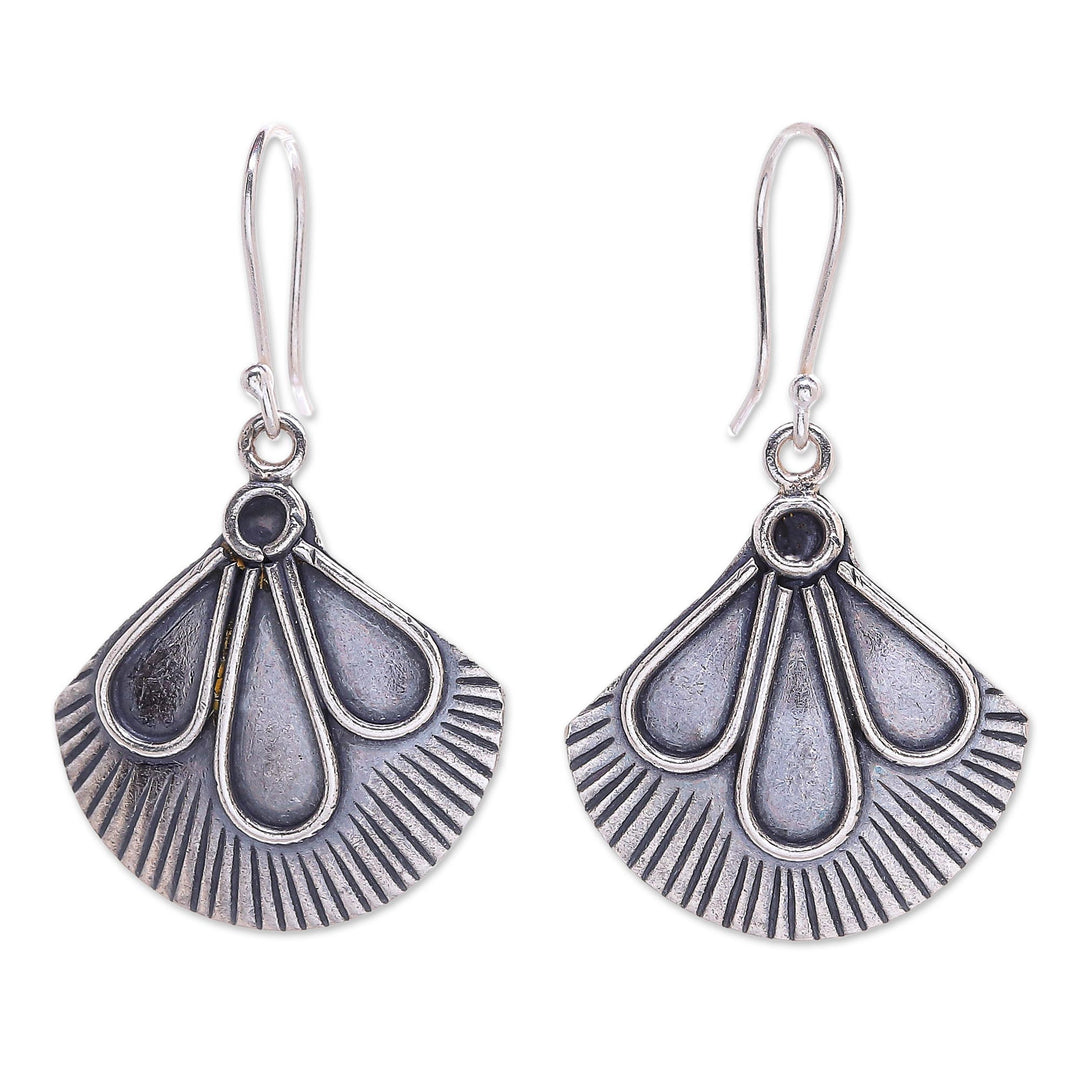 Hand Crafted Sterling Silver Dangle Earrings from Thailand - Sunny in Silver