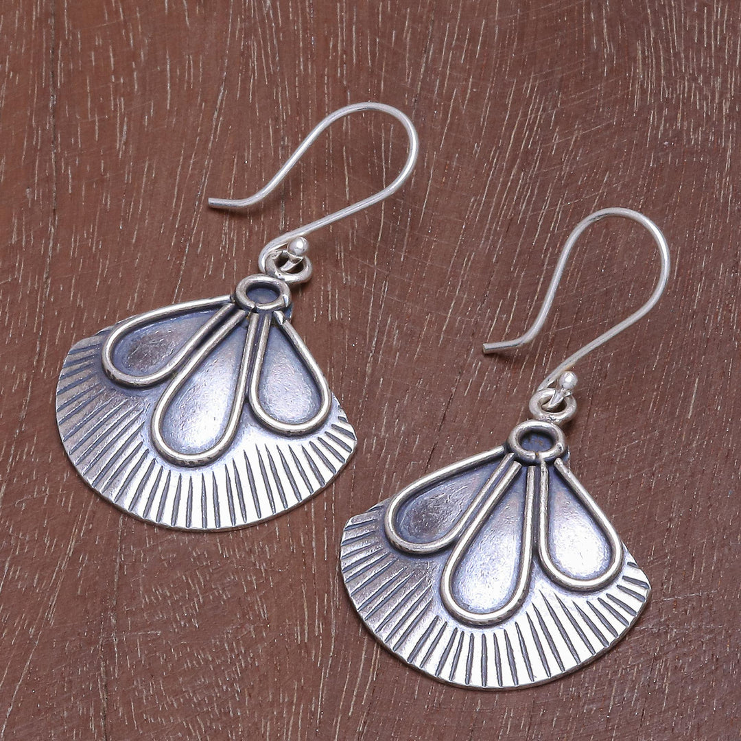Hand Crafted Sterling Silver Dangle Earrings from Thailand - Sunny in Silver
