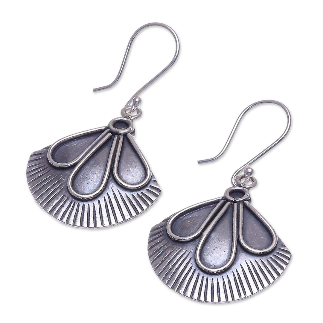 Hand Crafted Sterling Silver Dangle Earrings from Thailand - Sunny in Silver