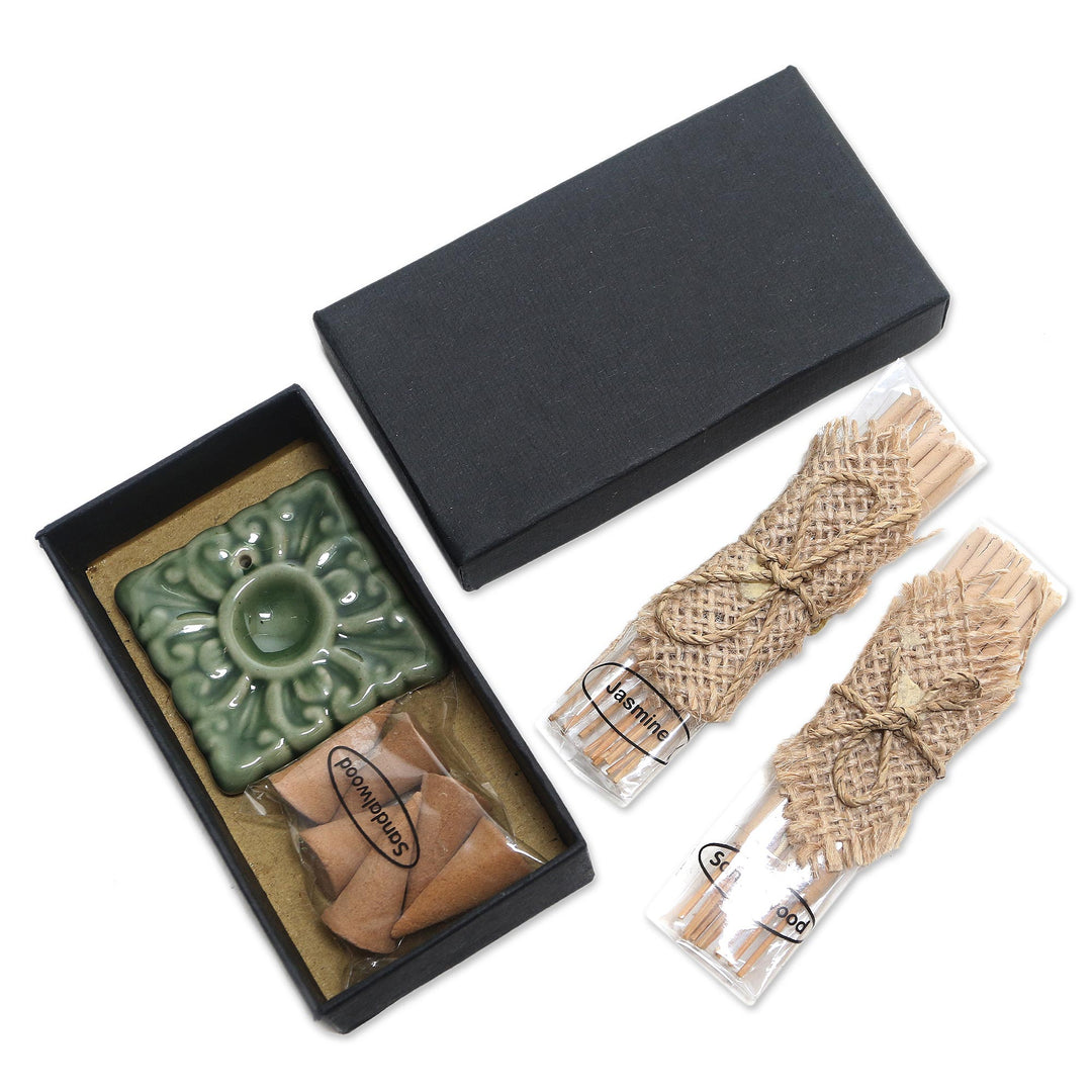 Handcrafted Sandalwood and Jasmine Incense Set - Scents of the Tropics