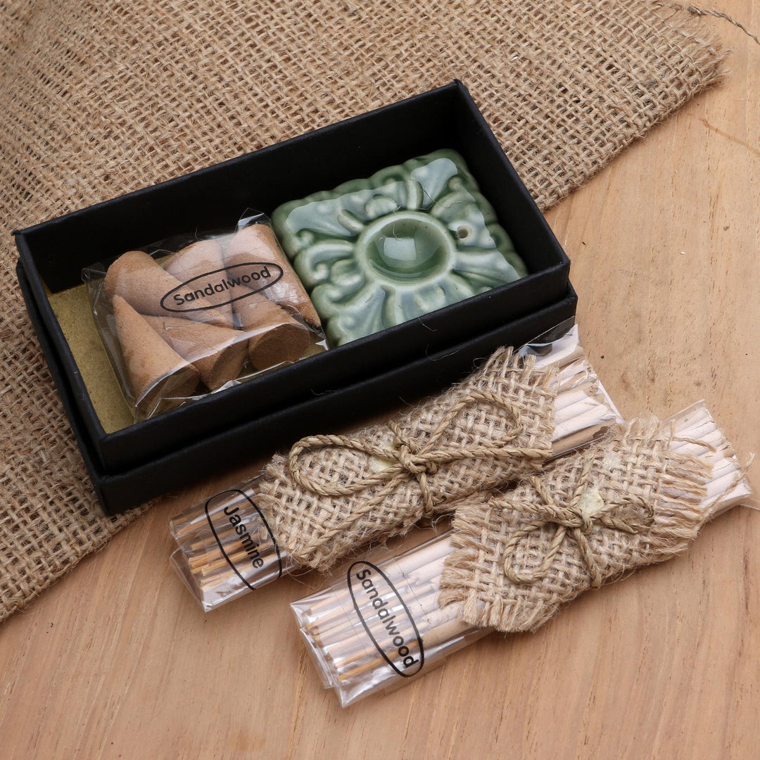 Handcrafted Sandalwood and Jasmine Incense Set - Scents of the Tropics