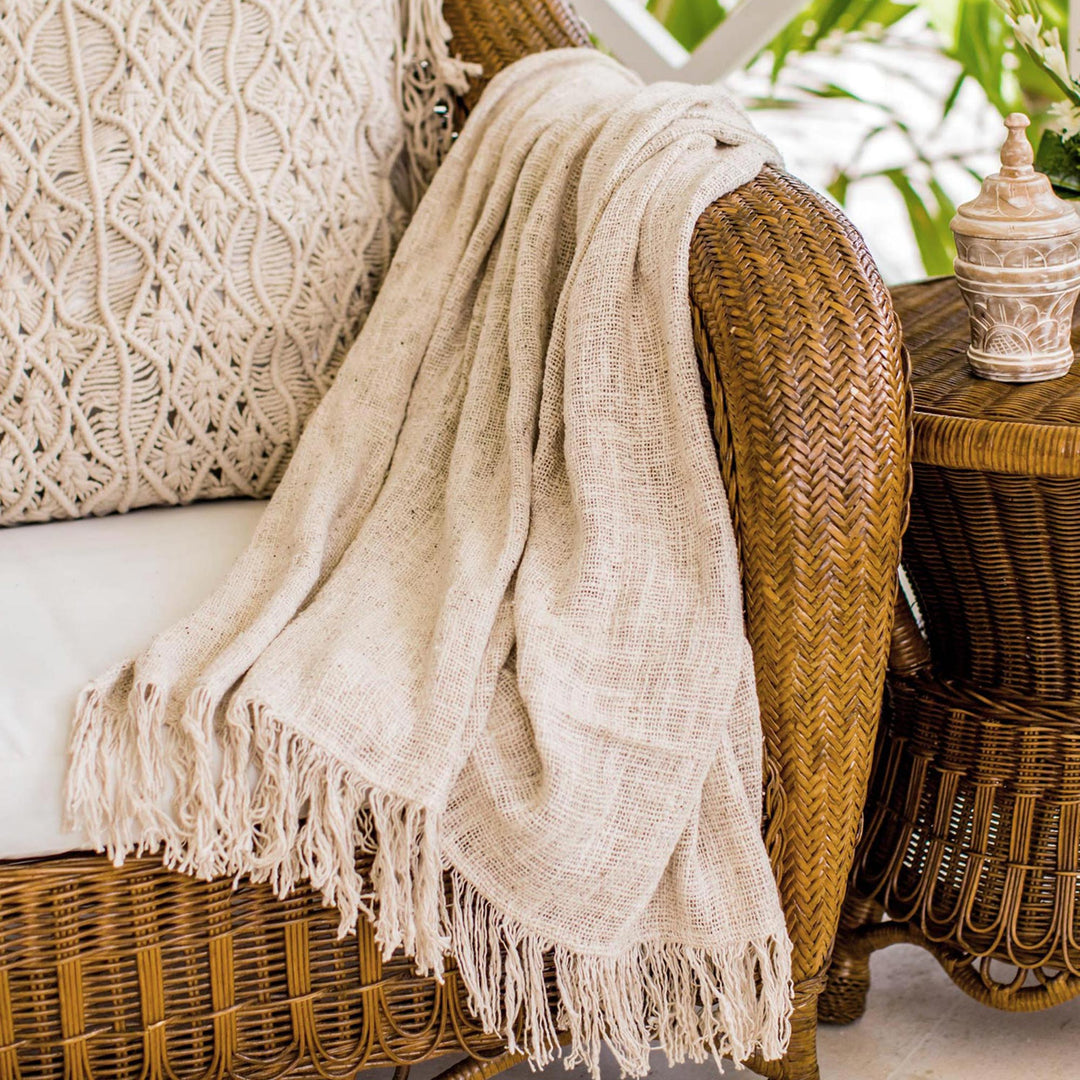 Handwoven Cotton Throw - Naturally Neutral