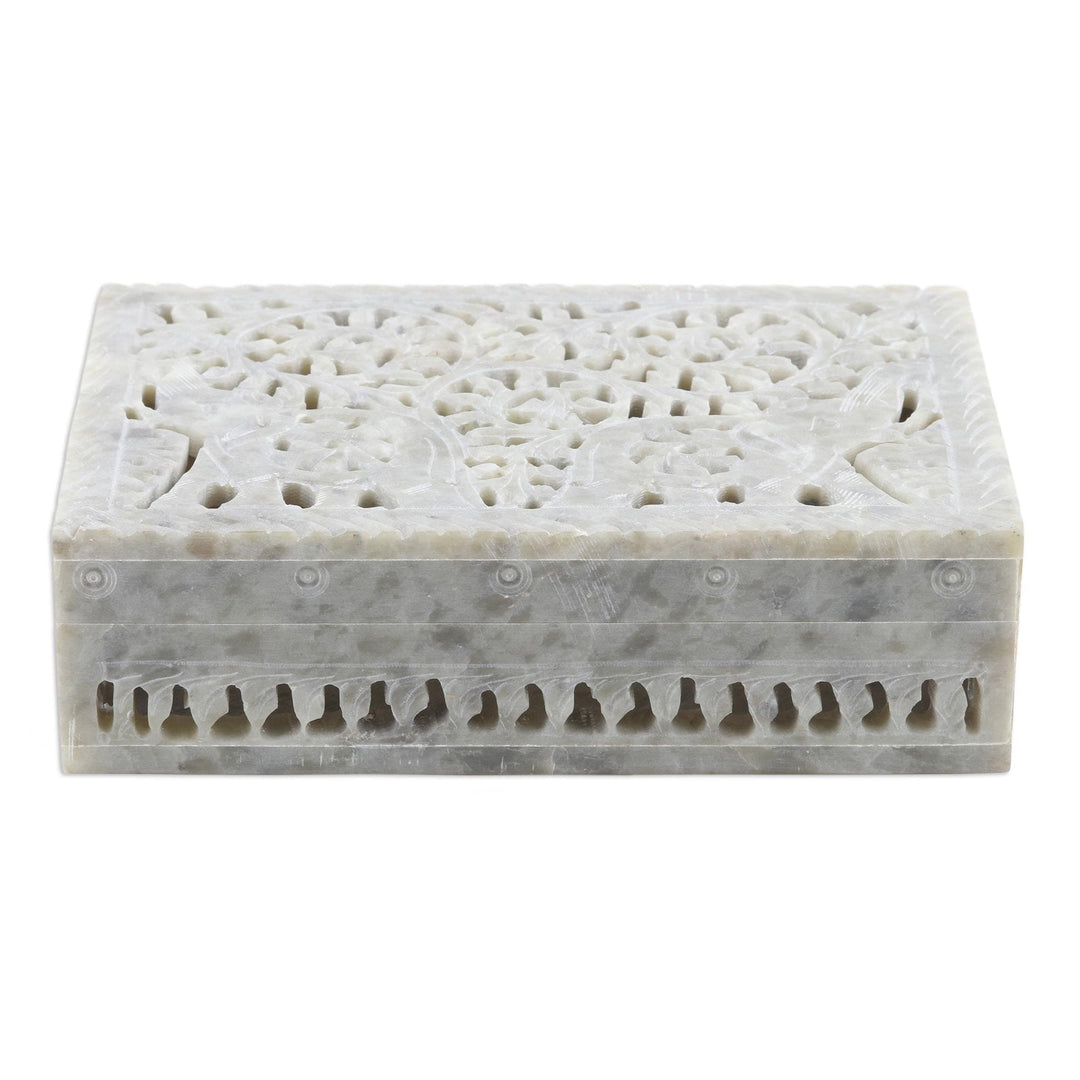 Hand Crafted Decorative Soapstone Elephant Box - Royal Greetings