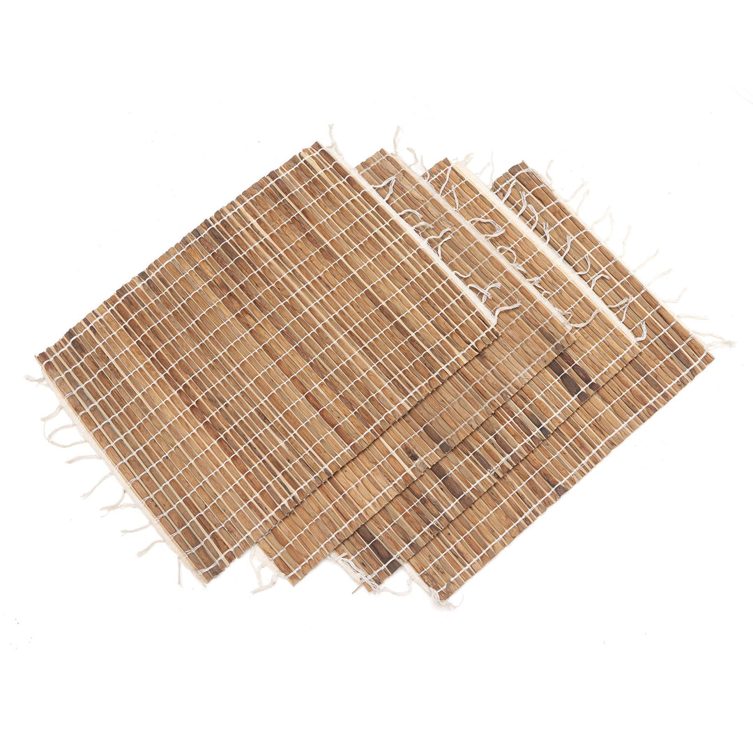 Set of 4 Handwoven Natural Fiber Placemats - Tropical Traditions
