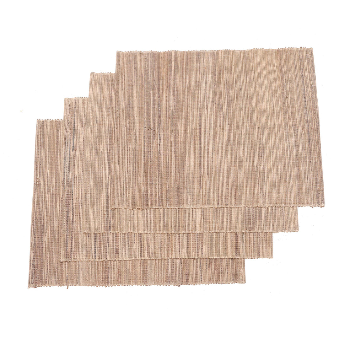 Artisan Made Natural Fiber and Cotton Placemats (Set of 4) - Firewood