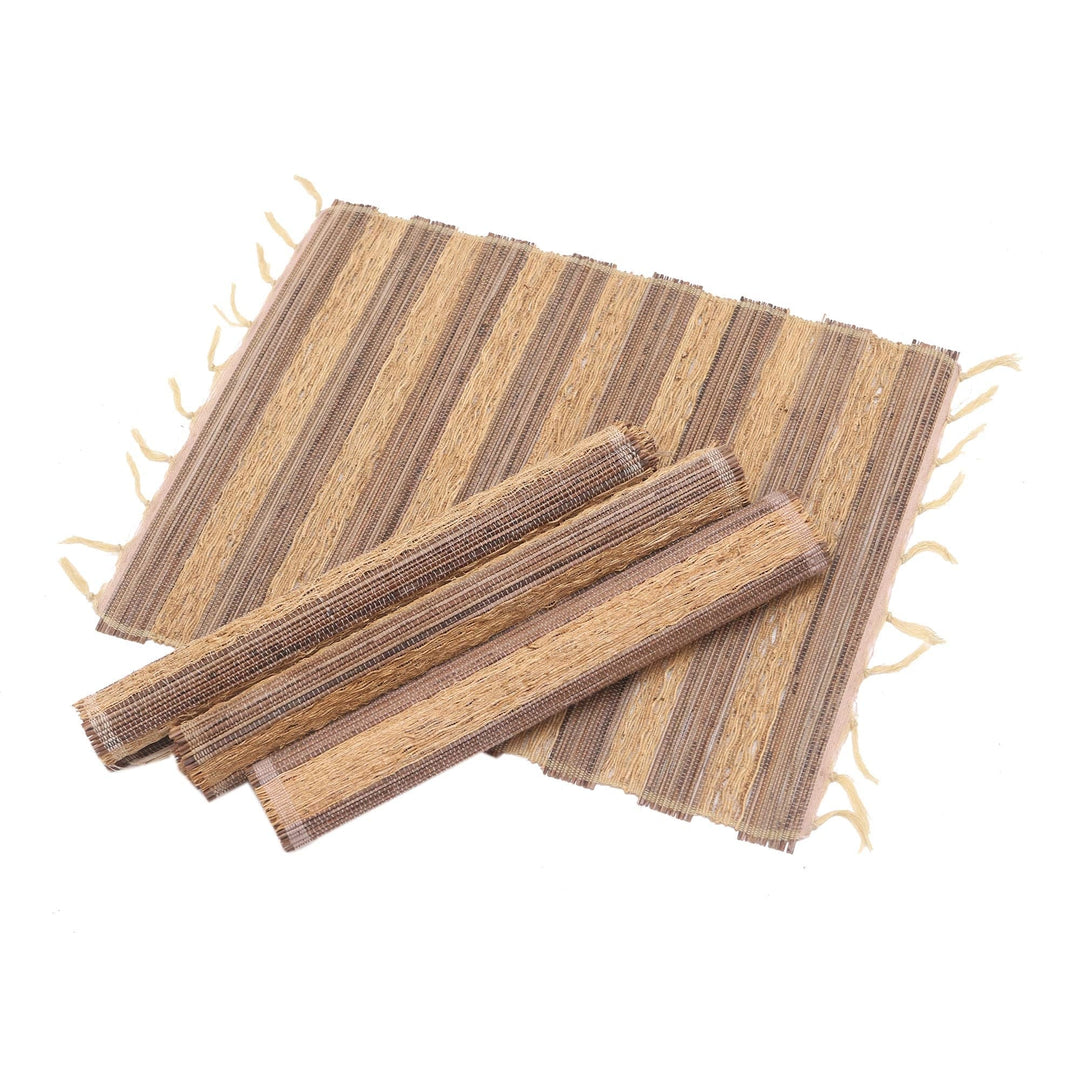 Artisan Crafted Natural Fiber Placemats (Set of 4) - Grass Stalks