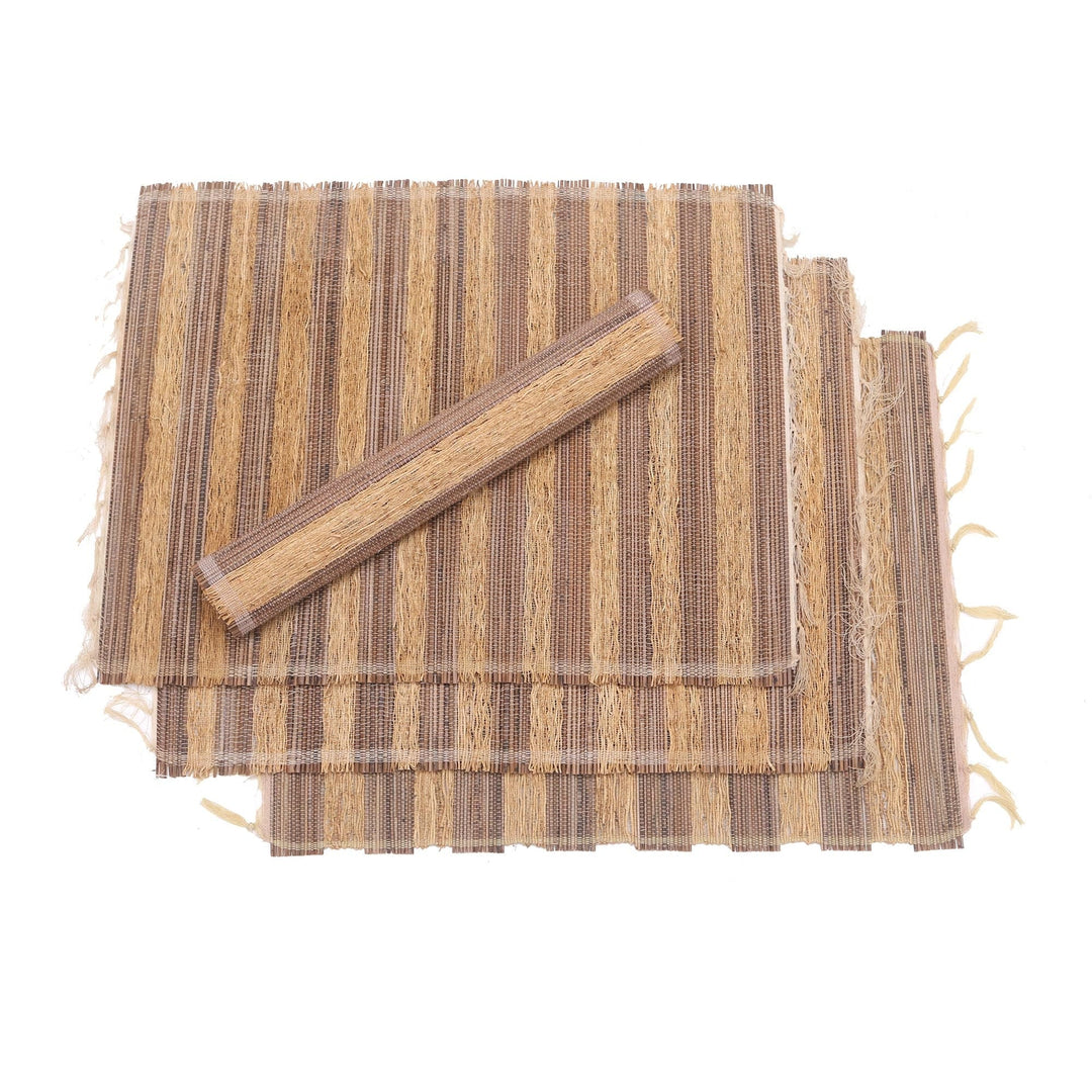 Artisan Crafted Natural Fiber Placemats (Set of 4) - Grass Stalks