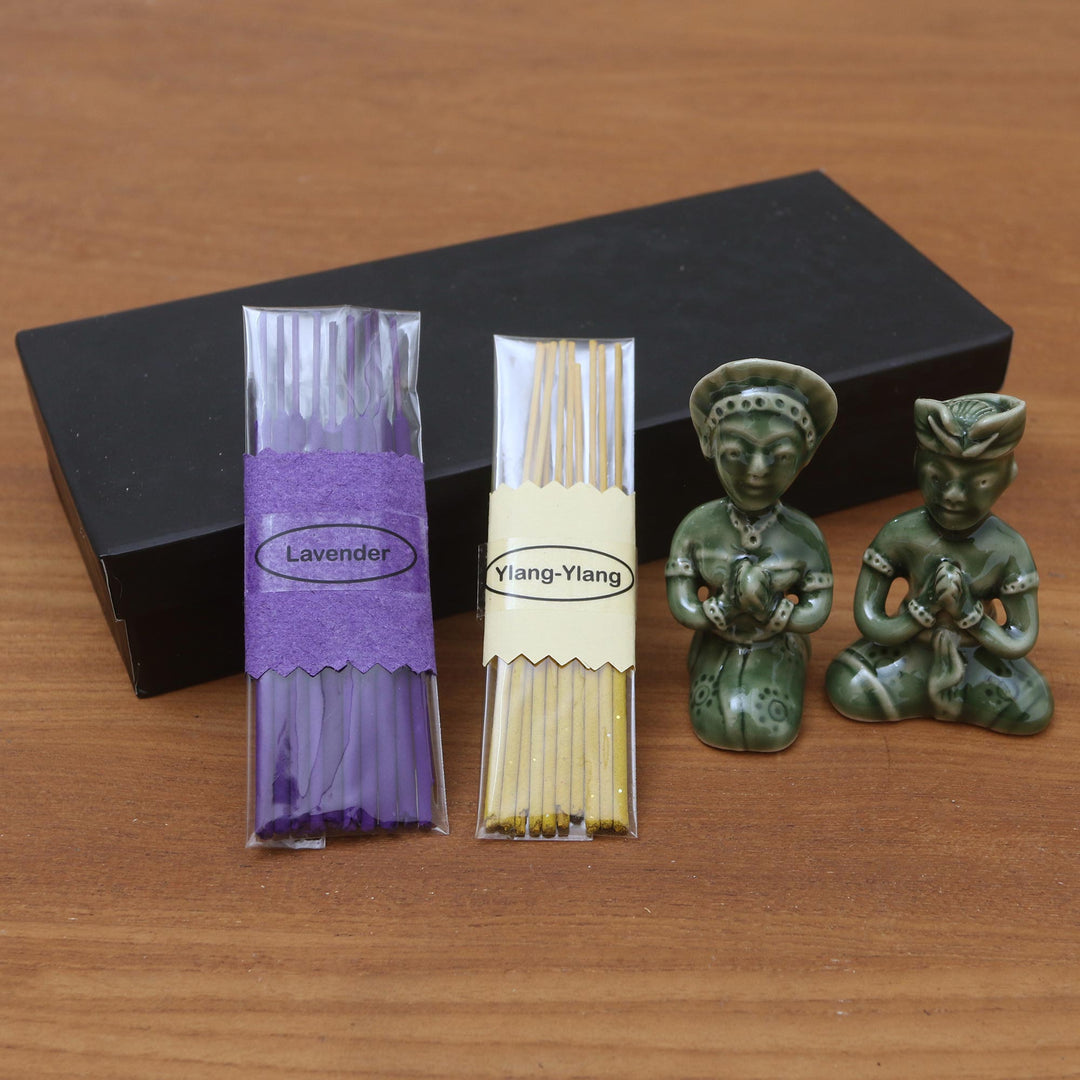 Artisan Crafted Ceramic Incense Set - Aromatherapy Night