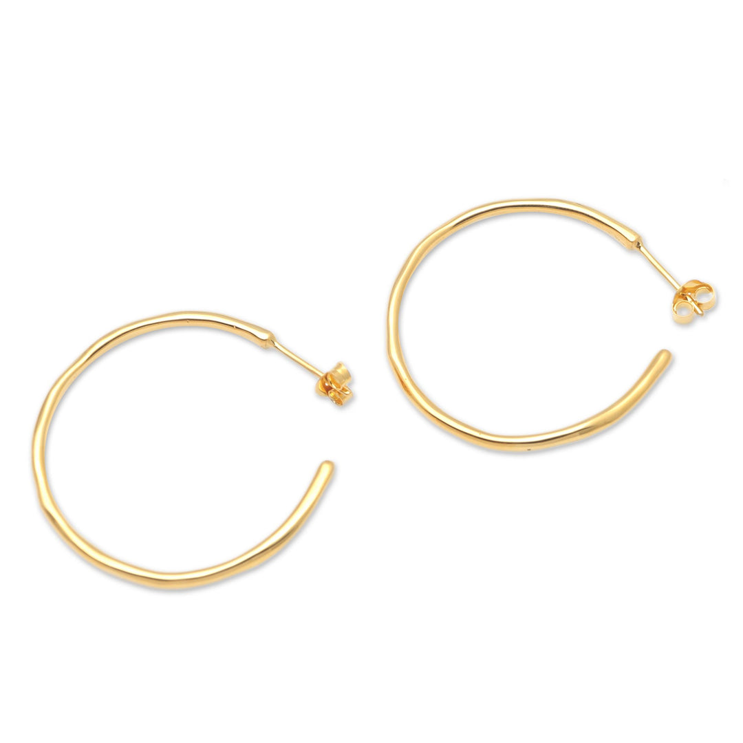 Gold-Plated Brass Half-Hoop Earrings - Almost There