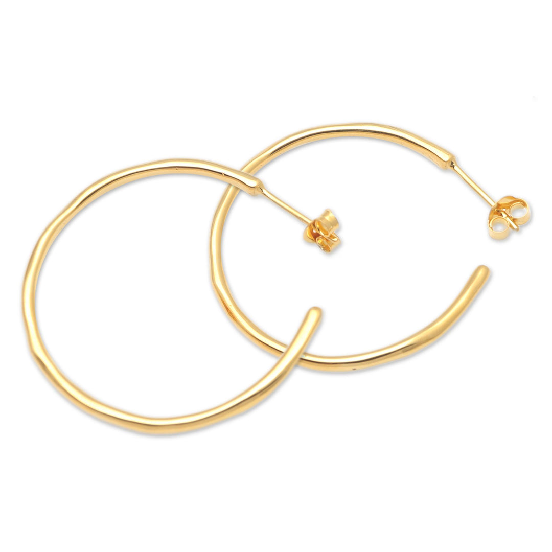 Gold-Plated Brass Half-Hoop Earrings - Almost There