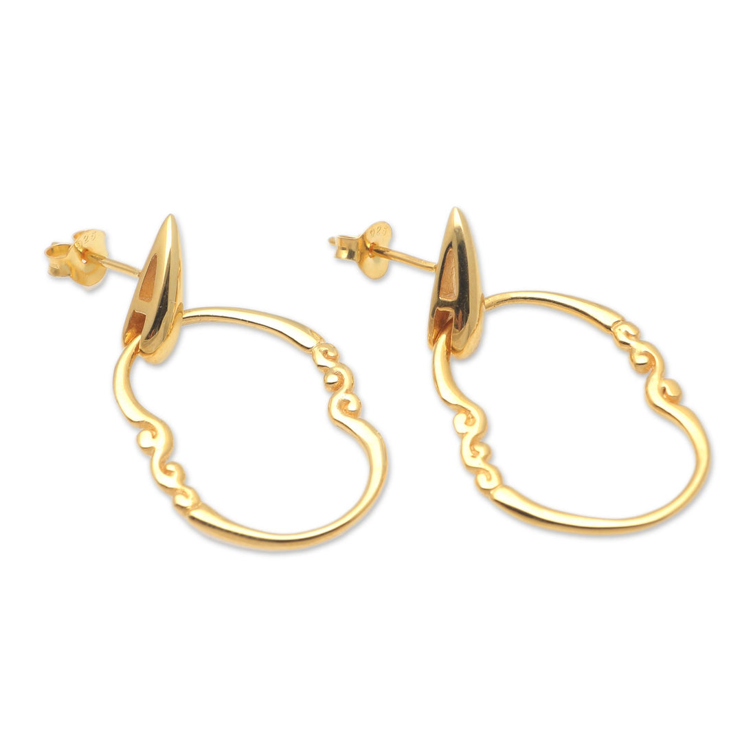 Gold-Plated Balinese Dangle Earrings - Mango Babies