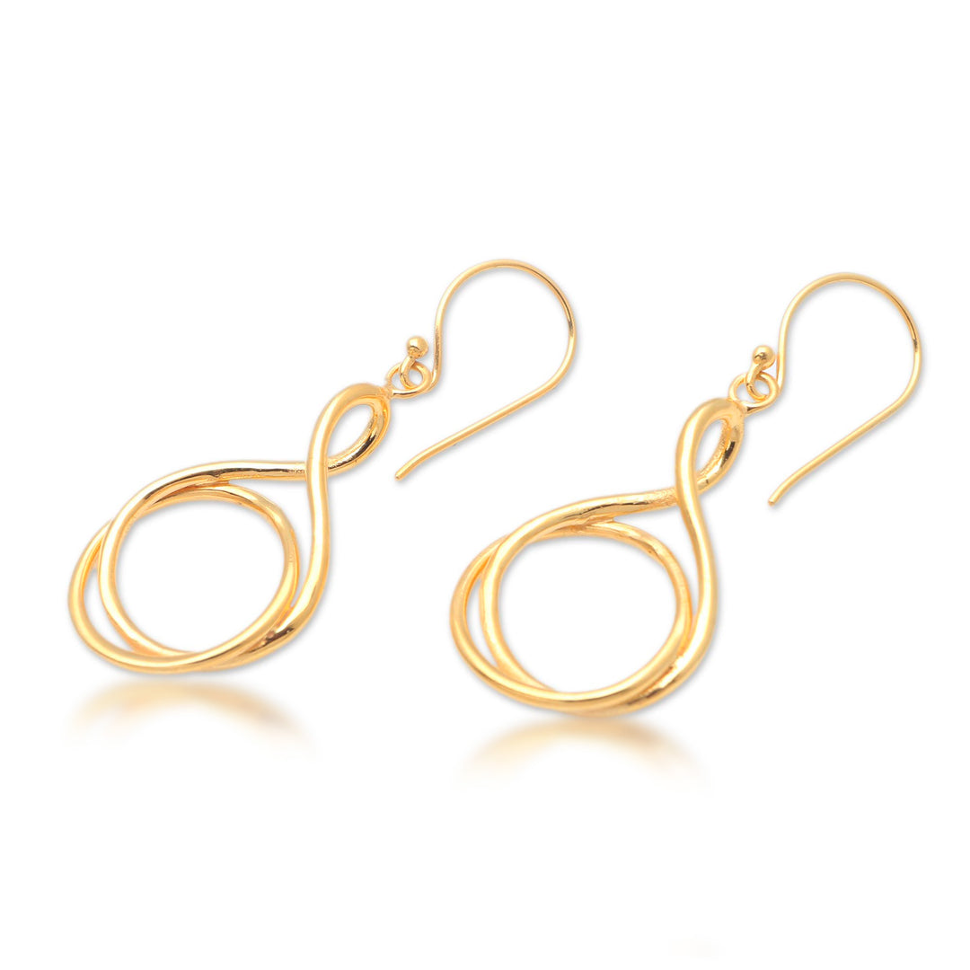 Handmade Gold-Plated Brass Dangle Earrings - Life Path