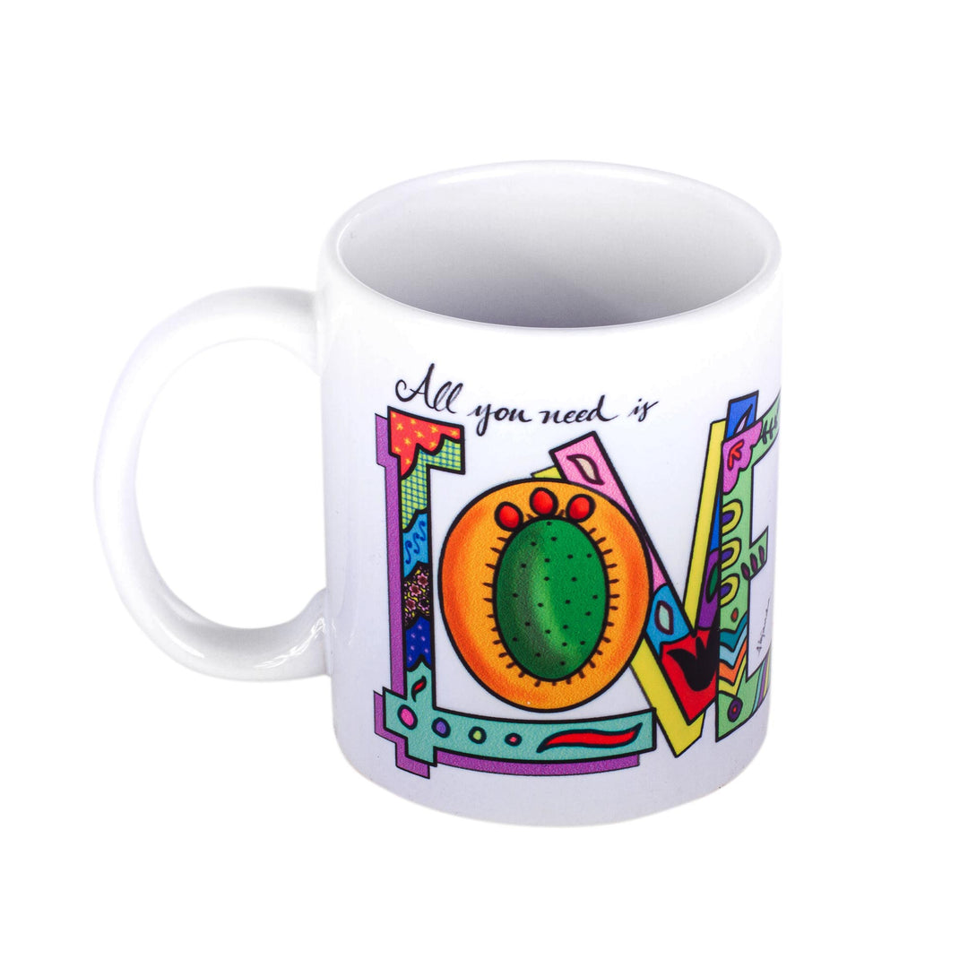 Printed Ceramic Mug with Love Motif - All You Need is Love