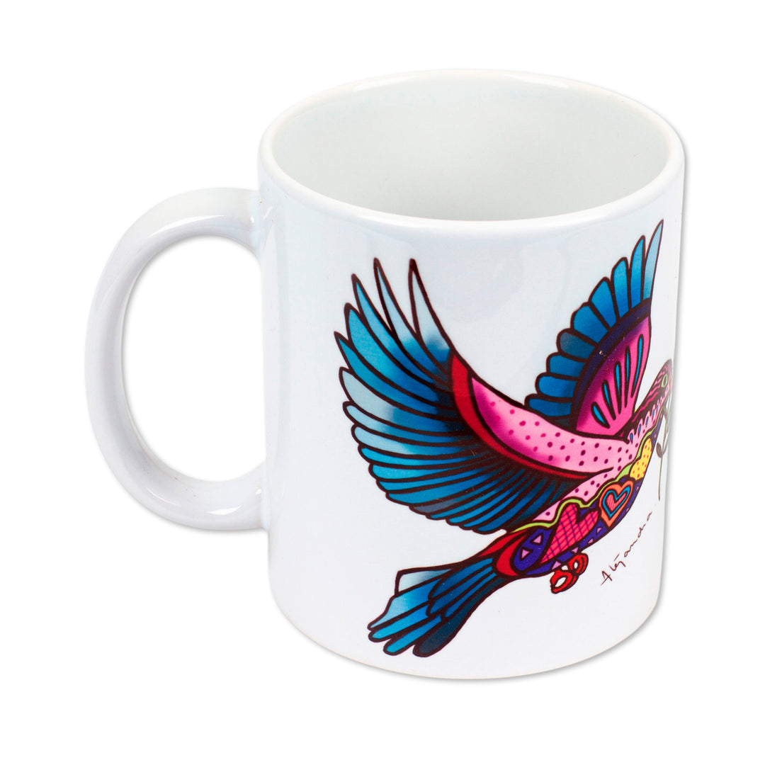 Pretty Ceramic Dove Mug - Dove
