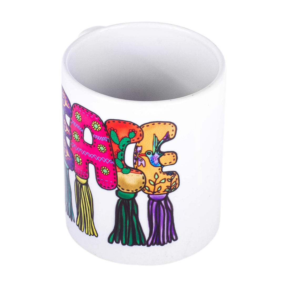 Peace-Themed 10 Ounce Ceramic Mug - Peace