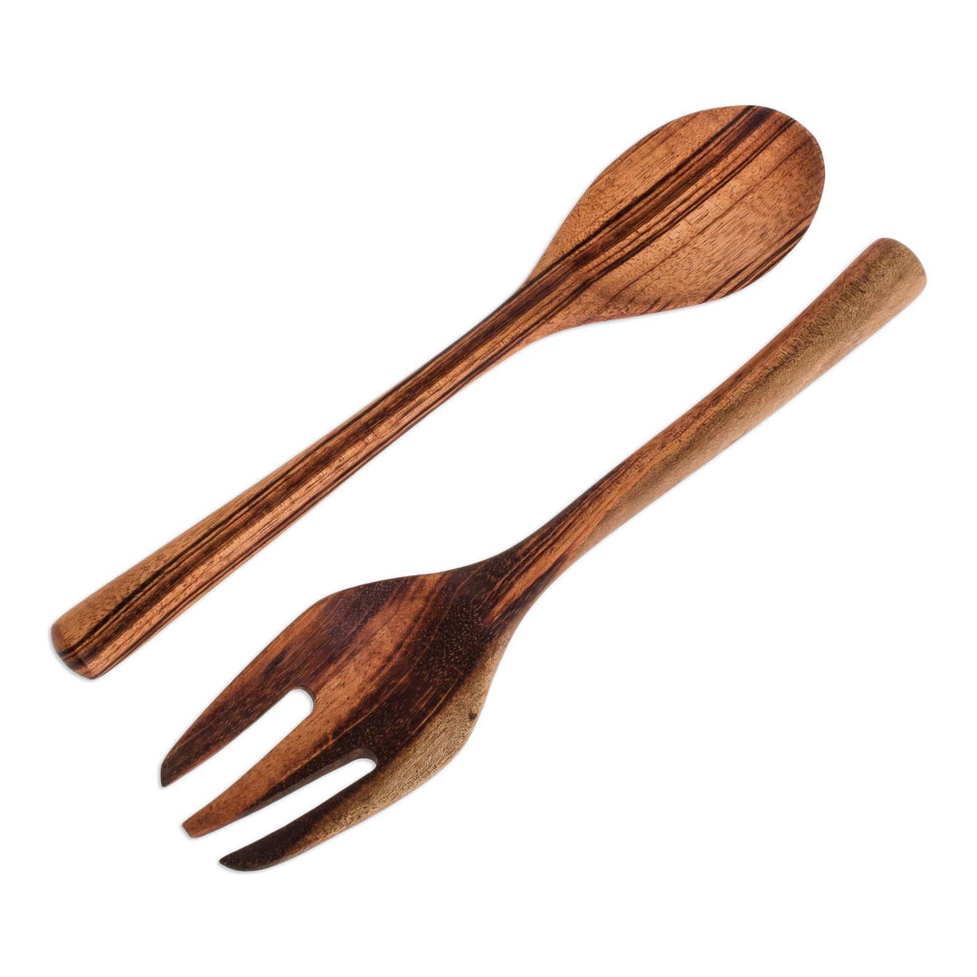 Food Safe Wood Salad Servers (Pair) - At the Table