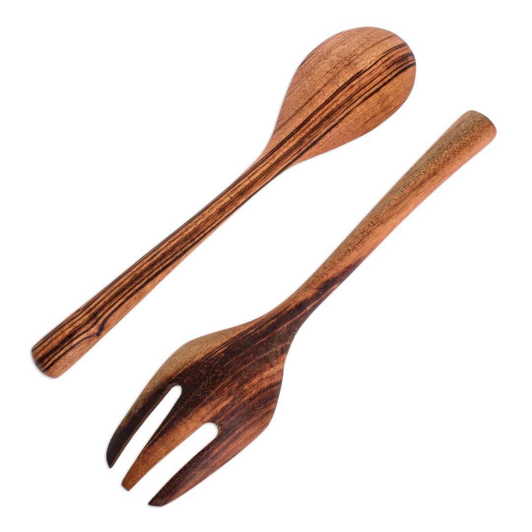 Food Safe Wood Salad Servers (Pair) - At the Table