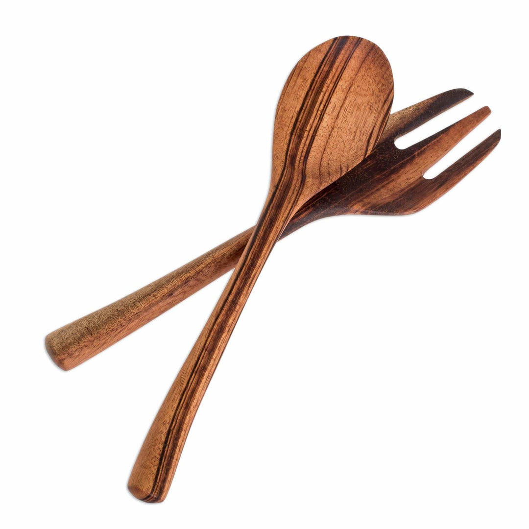 Food Safe Wood Salad Servers (Pair) - At the Table