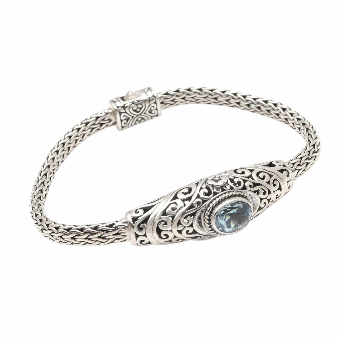 Amethyst and Blue Topaz Bangle Bracelet - Frangipani Dream